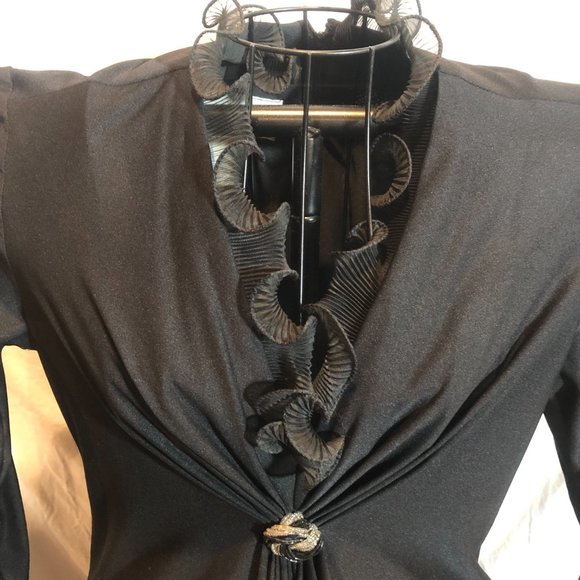 VINTAGE Fred Rothschild 12 Black Long Sleeve Dress READ DESCRIPTION - Picture 2 of 4